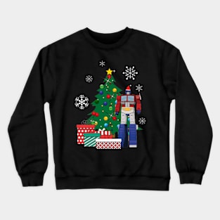 Optimus Prime Around The Christmas Tree Crewneck Sweatshirt